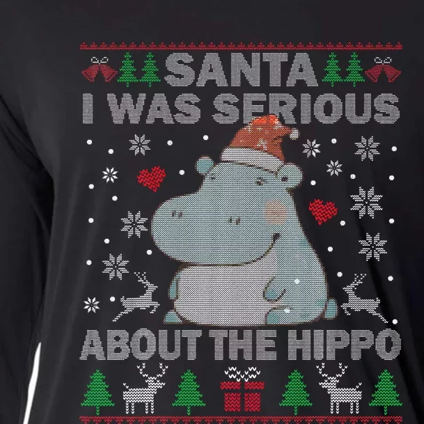 Ugly Christmas Sweater Santa I Was Serious About the Hippo Cooling Performance Long Sleeve Crew