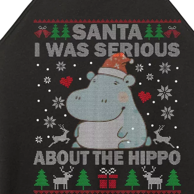 Ugly Christmas Sweater Santa I Was Serious About the Hippo Women’s Perfect Tri Rocker Tank