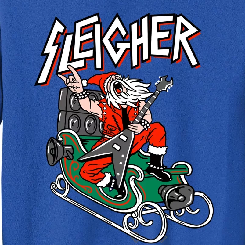 Ugly Christmas Sweater Sleigher Heavy Metal Santa Xmas Cool Gift Sweatshirt