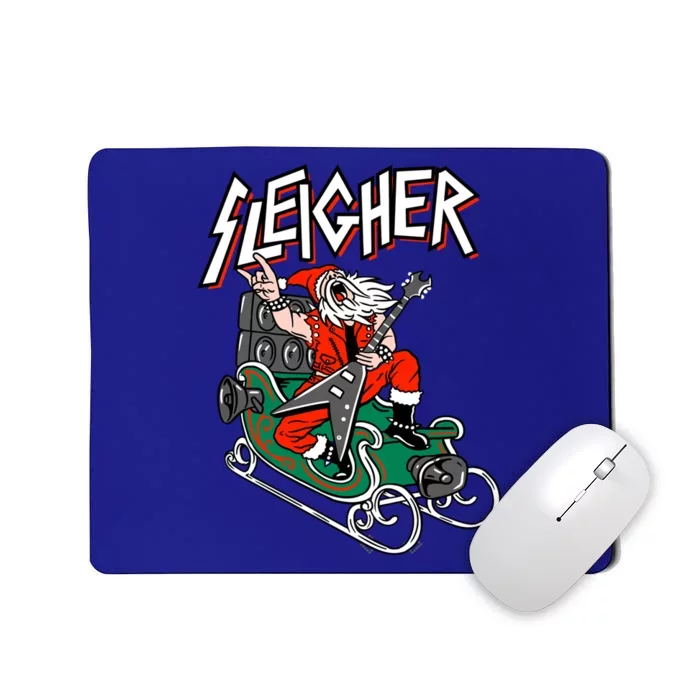 Ugly Christmas Sweater Sleigher Heavy Metal Santa Xmas Cool Gift Mousepad