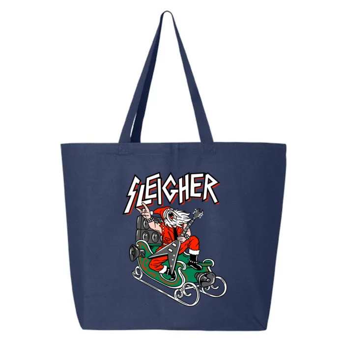 Ugly Christmas Sweater Sleigher Heavy Metal Santa Xmas Cool Gift 25L Jumbo Tote