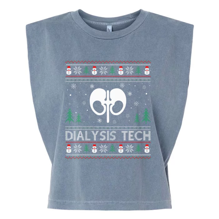 Ugly Christmas Sweater Design Funny Dialysis Tech Ugly Xmas Garment-Dyed Women's Muscle Tee