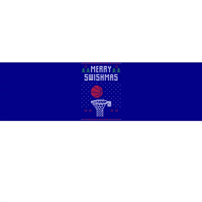 Ugly Christmas Sweater Ugly Sweater Swishmas Basketball Gift Bumper Sticker