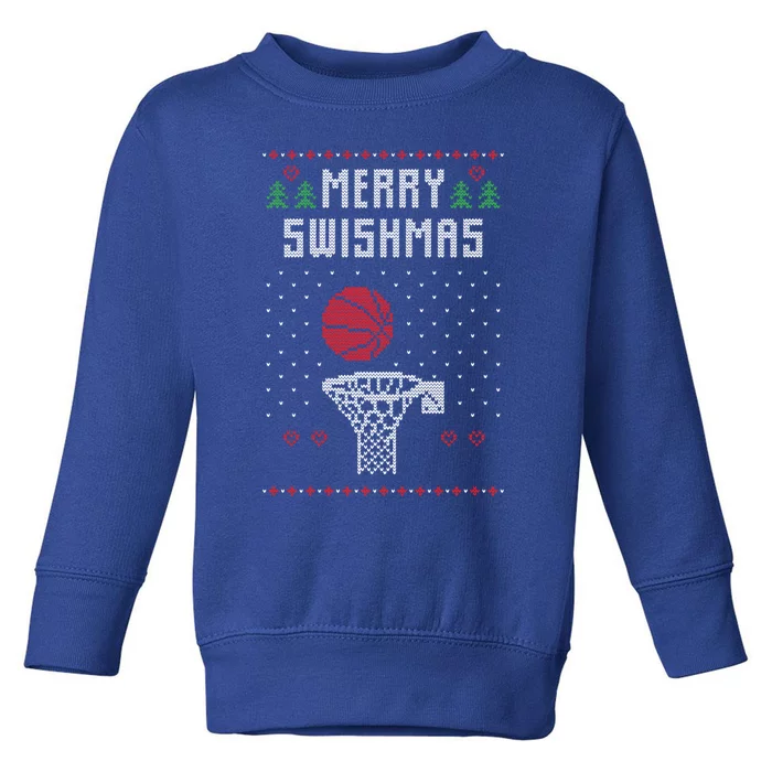 Ugly Christmas Sweater Ugly Sweater Swishmas Basketball Gift Toddler Sweatshirt