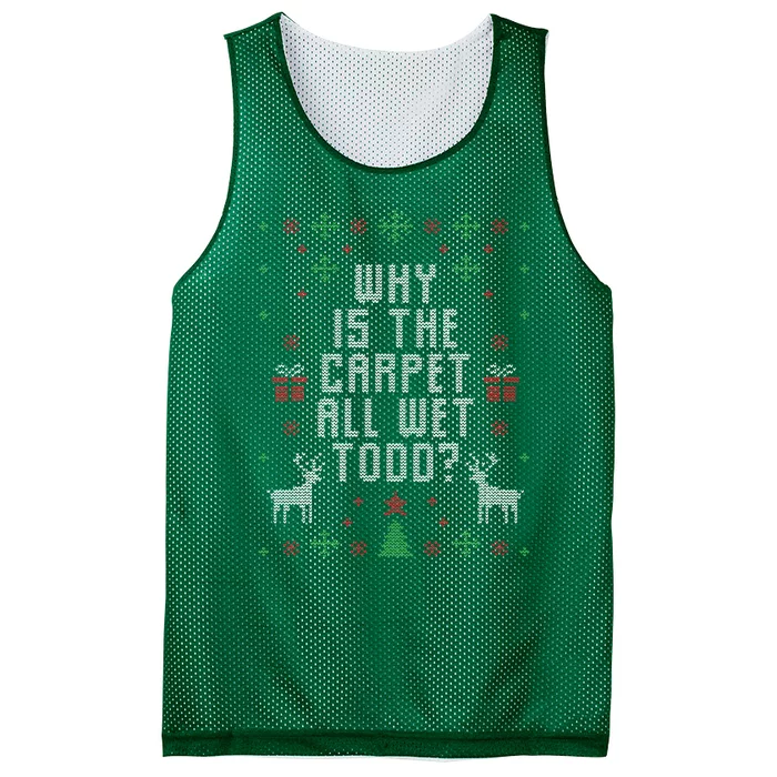 Ugly Christmas Sweater Why Is The Carpet Wet Todd Mesh Reversible Basketball Jersey Tank