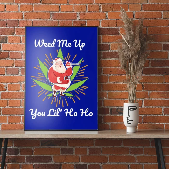 Ugly Christmas Sweater Santa Claus Smoking Marijuana Leaf Gift Poster