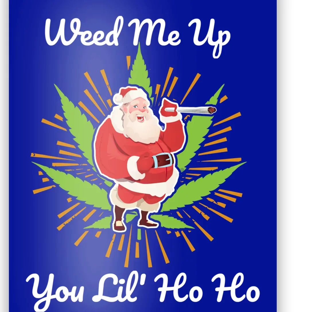 Ugly Christmas Sweater Santa Claus Smoking Marijuana Leaf Gift Poster