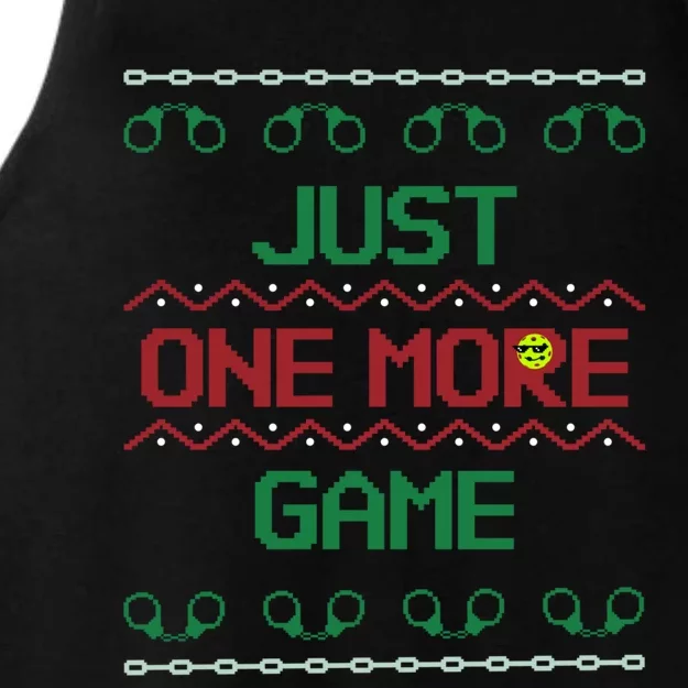 Ugly Christmas Sweater Pickleball Cool Gift Just One More Game Cool Gift Ladies Tri-Blend Wicking Tank