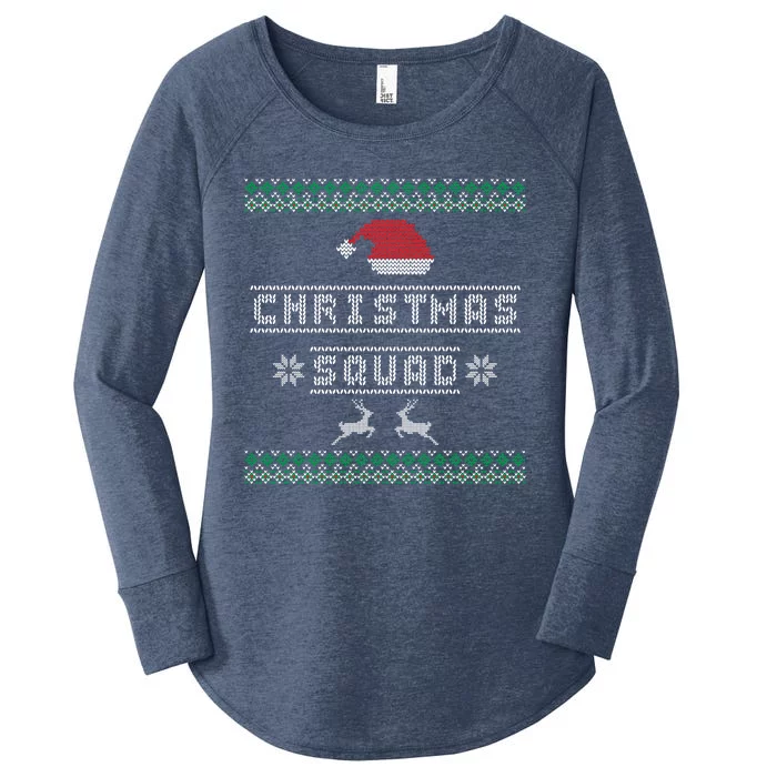 Ugly Christmas Squad Family Group Matching Christmas Pajama Party Women's Perfect Tri Tunic Long Sleeve Shirt