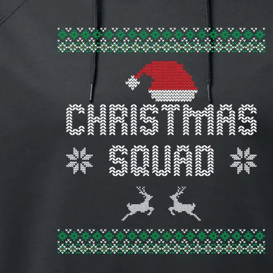 Ugly Christmas Squad Family Group Matching Christmas Pajama Party Performance Fleece Hoodie