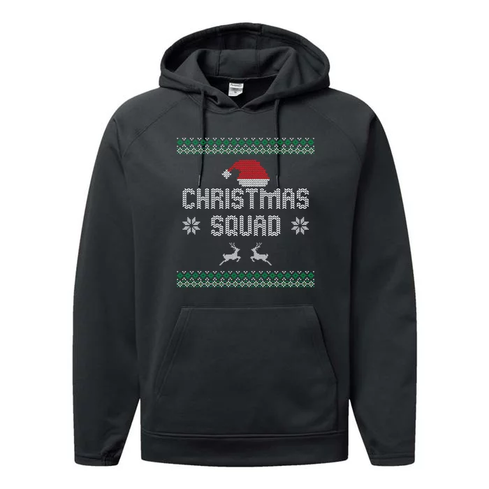 Ugly Christmas Squad Family Group Matching Christmas Pajama Party Performance Fleece Hoodie