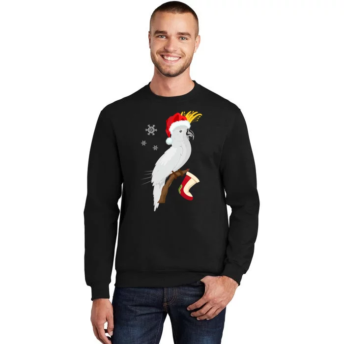 Umbrella Cockatoo Santa Hat Funny Christmas Sweatshirt