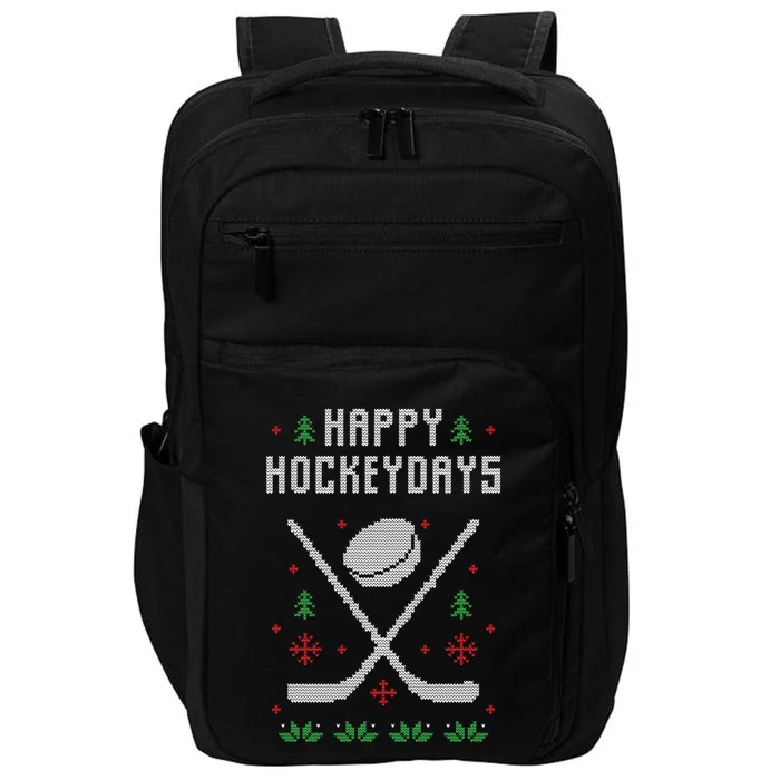 Ugly Christmas Sweater Ugly Sweater Ice Hockey Meaningful Gift Impact Tech Backpack