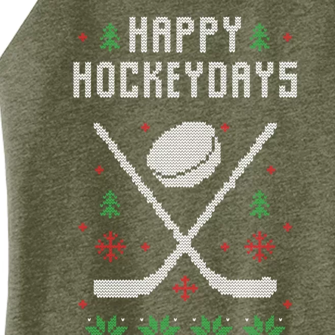 Ugly Christmas Sweater Ugly Sweater Ice Hockey Meaningful Gift Women’s Perfect Tri Rocker Tank