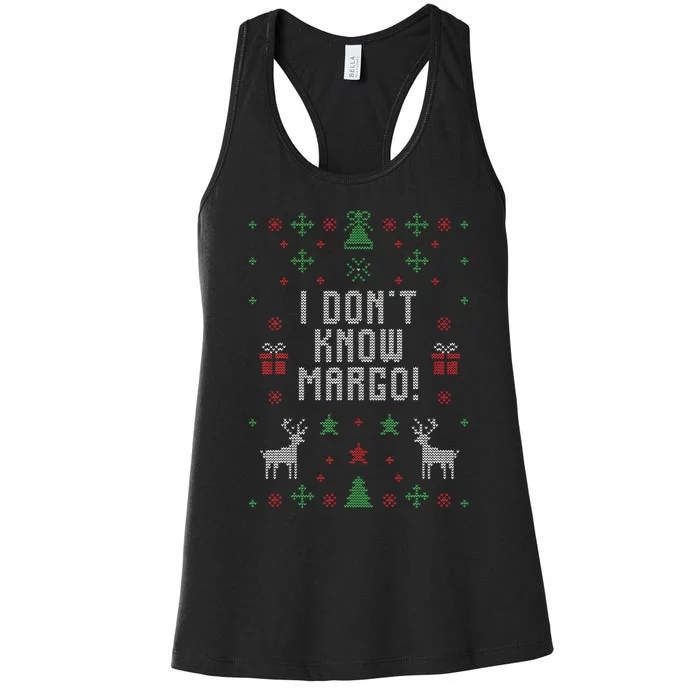 Ugly Christmas Sweater I Don't Know Margo Women's Racerback Tank