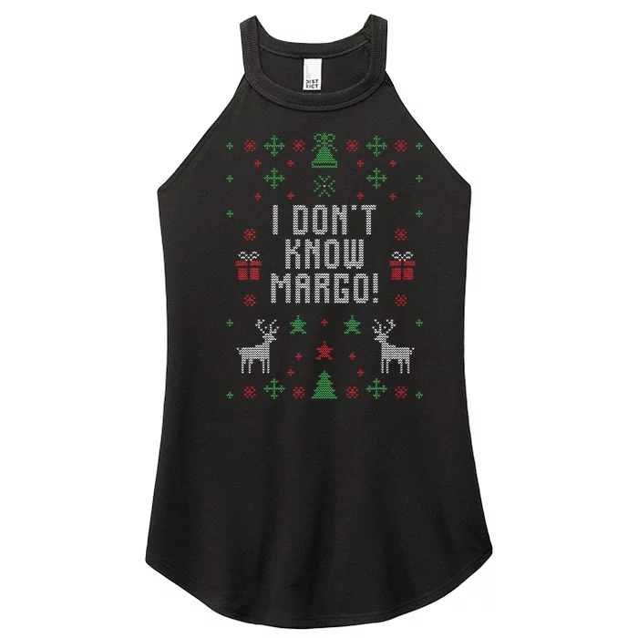 Ugly Christmas Sweater I Don't Know Margo Women’s Perfect Tri Rocker Tank