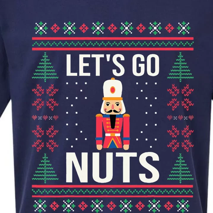 Ugly Christmas Sweater Nutcracker LetS Go Nuts Sueded Cloud Jersey T-Shirt