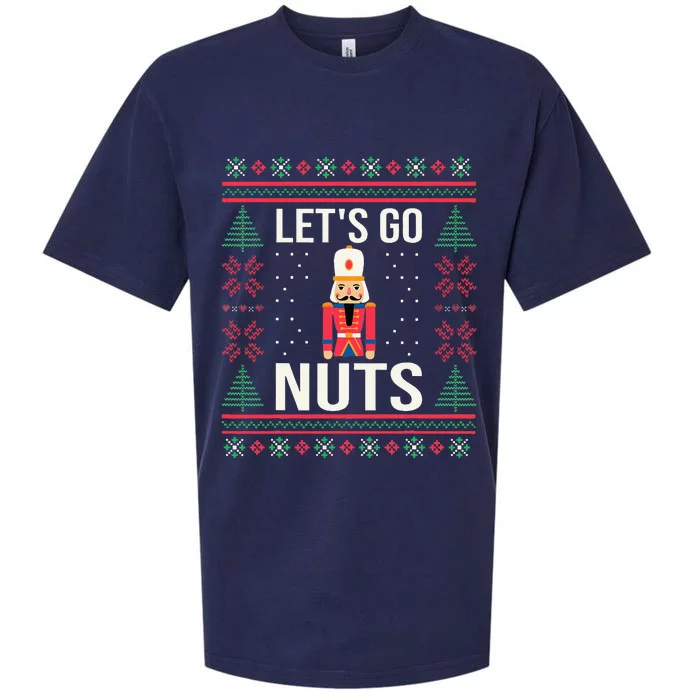 Ugly Christmas Sweater Nutcracker LetS Go Nuts Sueded Cloud Jersey T-Shirt