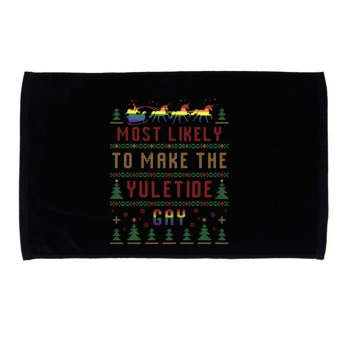 Ugly Christmas Sweater Lgbtq Gay Pride Make The Yuletide Gay Gift Microfiber Hand Towel