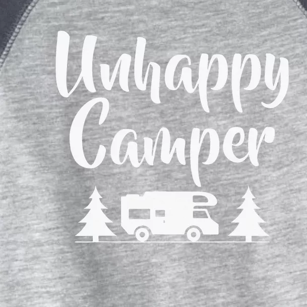 Unhappy Camper Statement Pun Camp Funny Toddler Fine Jersey T-Shirt