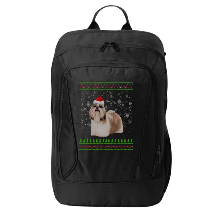 Ugly Christmas Shih Tzu Dog Xmas Merry Christmas Funny Gift Cute Gift City Backpack