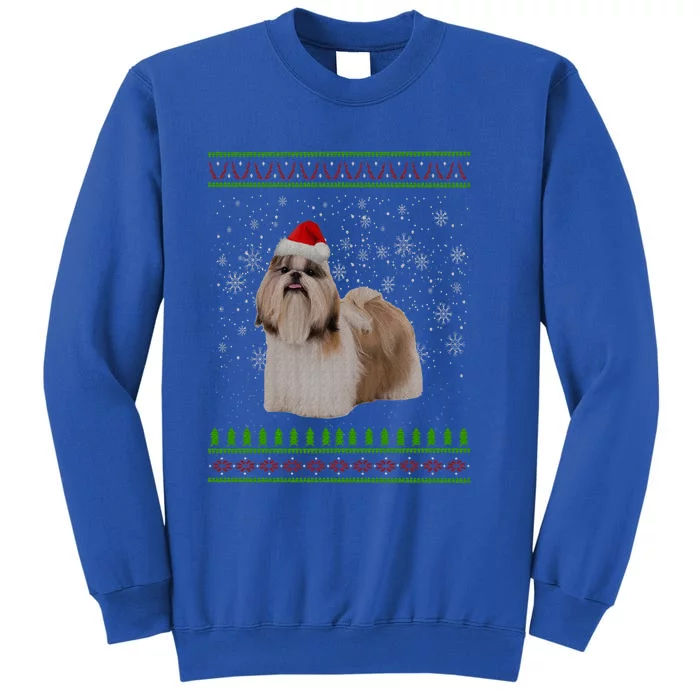 Ugly Christmas Shih Tzu Dog Xmas Merry Christmas Funny Gift Cute Gift Tall Sweatshirt