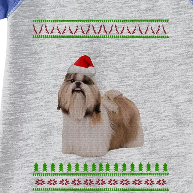 Ugly Christmas Shih Tzu Dog Xmas Merry Christmas Funny Gift Cute Gift Infant Baby Jersey Bodysuit