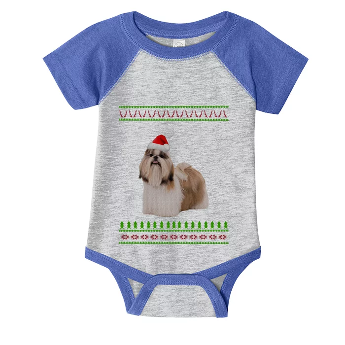 Ugly Christmas Shih Tzu Dog Xmas Merry Christmas Funny Gift Cute Gift Infant Baby Jersey Bodysuit