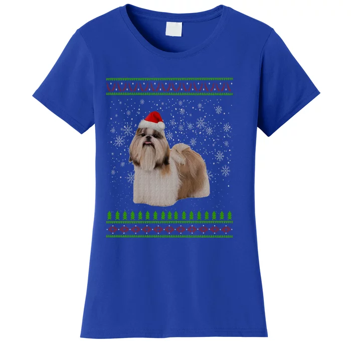 Ugly Christmas Shih Tzu Dog Xmas Merry Christmas Funny Gift Cute Gift Women's T-Shirt