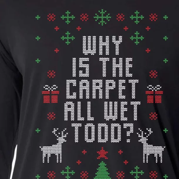 Ugly Christmas Sweater Why is the Carpet Wet Todd Cooling Performance Long Sleeve Crew