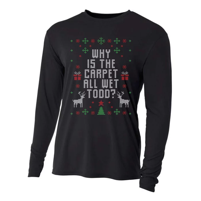 Ugly Christmas Sweater Why is the Carpet Wet Todd Cooling Performance Long Sleeve Crew