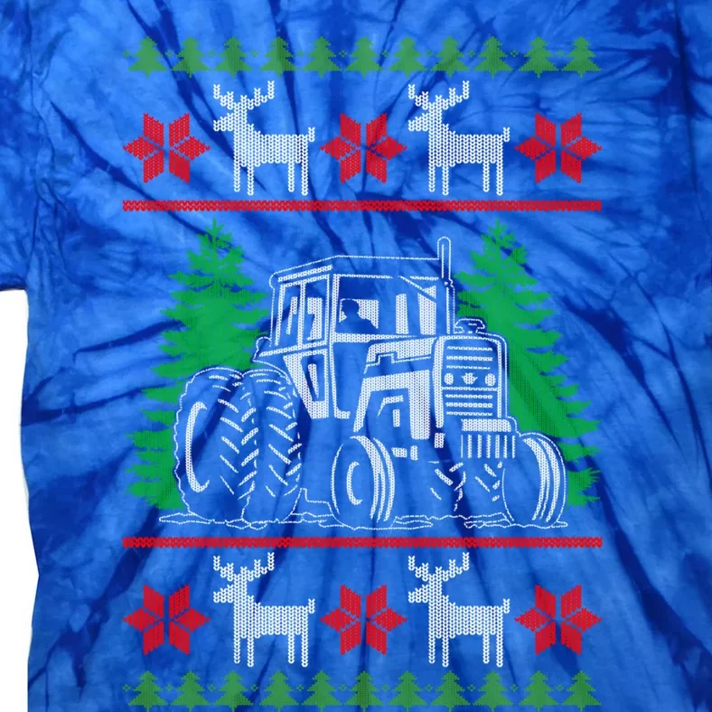 Ugly Christmas Style Gift Farmer Tractor Gift Tie-Dye T-Shirt