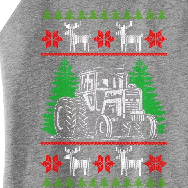 Ugly Christmas Style Gift Farmer Tractor Gift Women’s Perfect Tri Rocker Tank