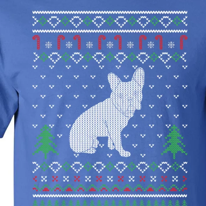 Ugly Christmas Sweater Party French Bulldog Lover Xmas Gift Tall T-Shirt