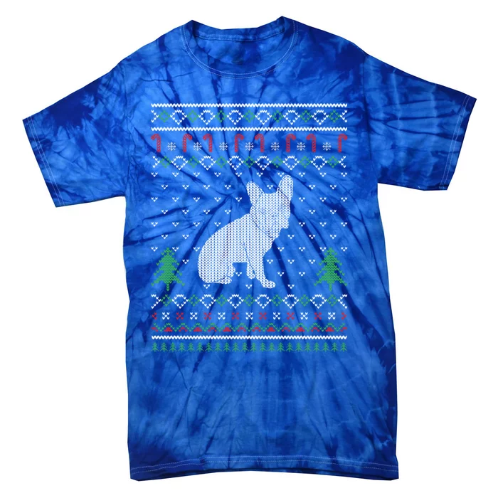 Ugly Christmas Sweater Party French Bulldog Lover Xmas Gift Tie-Dye T-Shirt