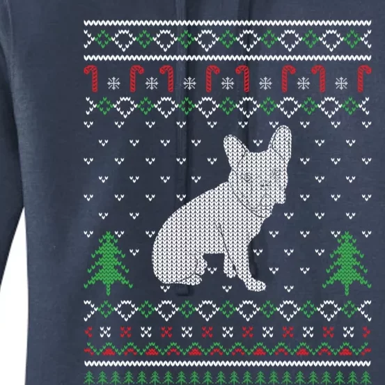 Ugly Christmas Sweater Party French Bulldog Lover Xmas Gift Women's Pullover Hoodie