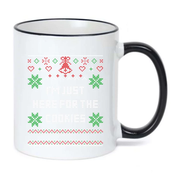 Ugly Christmas Sweater I'm Just Here For The Cookies Cute Gift Black Color Changing Mug