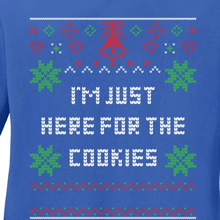 Ugly Christmas Sweater I'm Just Here For The Cookies Cute Gift Ladies Long Sleeve Shirt