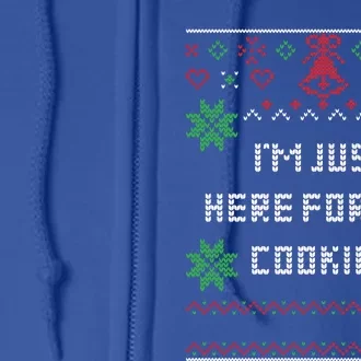 Ugly Christmas Sweater I'm Just Here For The Cookies Cute Gift Full Zip Hoodie