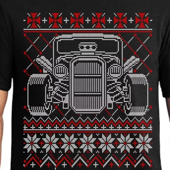 Ugly Christmas Sweater Fancy Cars Christmas Hotrod Racing Gift Pajama Set