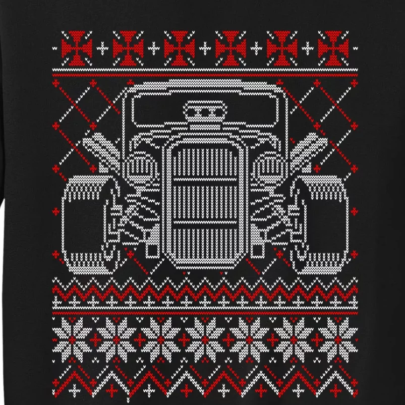 Ugly Christmas Sweater Fancy Cars Christmas Hotrod Racing Gift Tall Sweatshirt