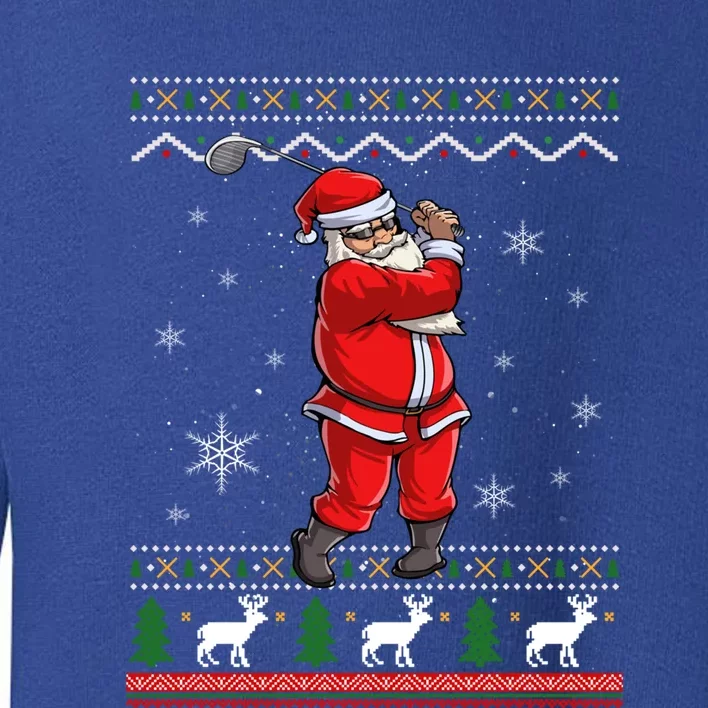 Ugly Christmas Santa Golfer Golfing Xmas Golf Lover Player Gift Toddler Sweatshirt