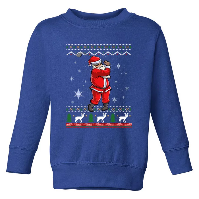 Ugly Christmas Santa Golfer Golfing Xmas Golf Lover Player Gift Toddler Sweatshirt