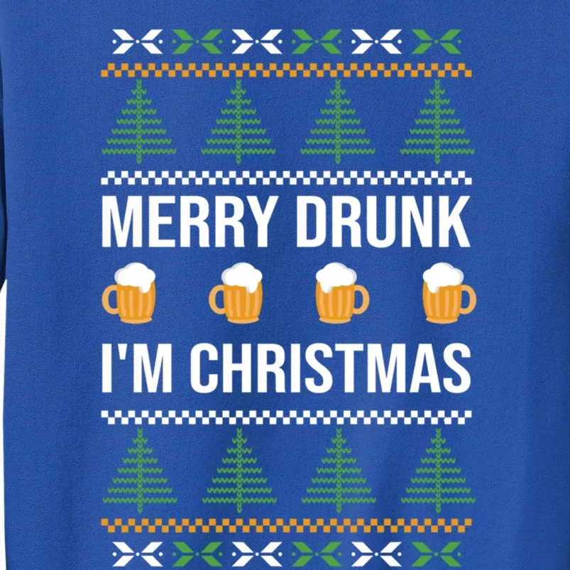 Ugly Christmas Sweater Santa Claus Merry Drunk IM Christmas Gift Tall Sweatshirt