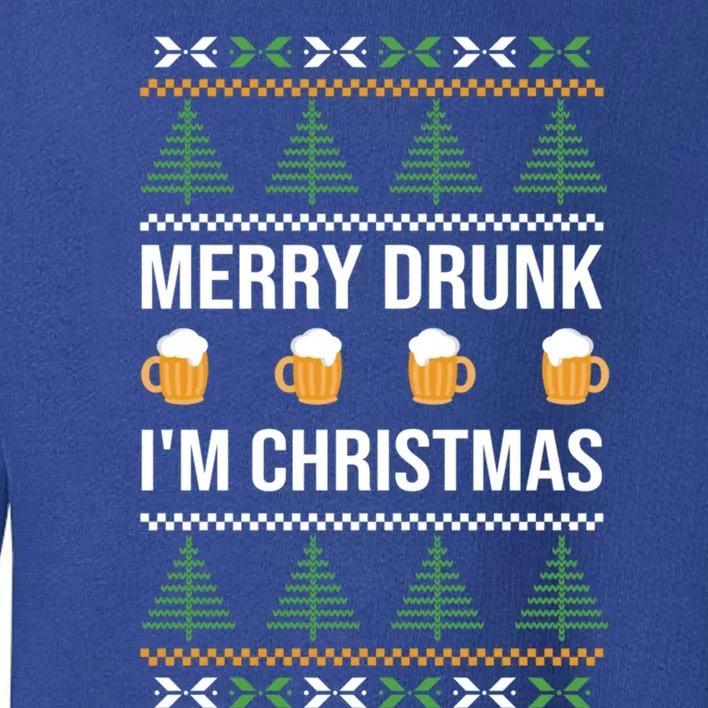 Ugly Christmas Sweater Santa Claus Merry Drunk IM Christmas Gift Toddler Sweatshirt