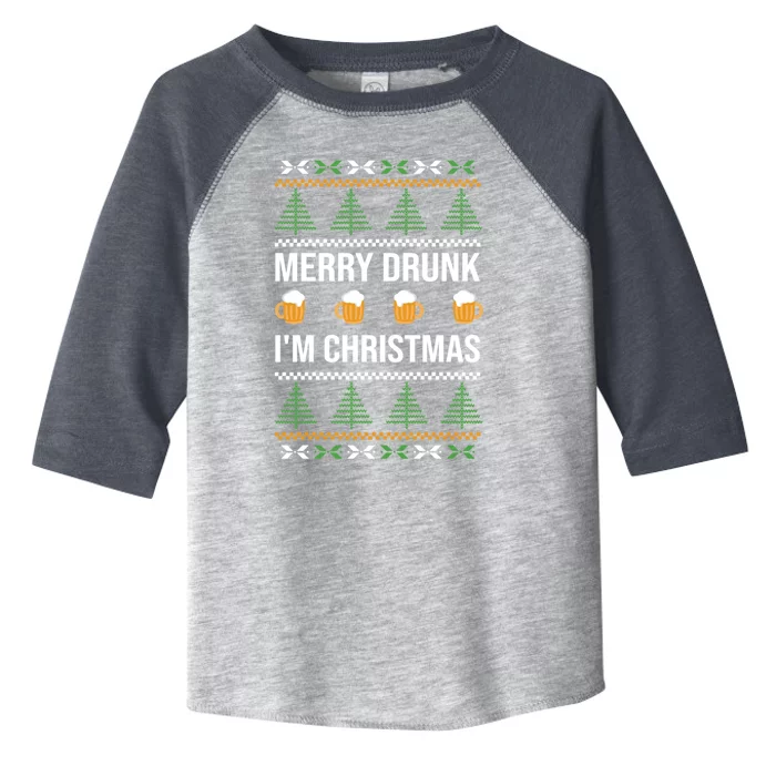 Ugly Christmas Sweater Santa Claus Merry Drunk IM Christmas Gift Toddler Fine Jersey T-Shirt