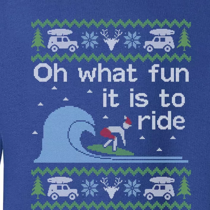 Ugly Christmas Surfer Surfing Surf Funny Gift Toddler Sweatshirt