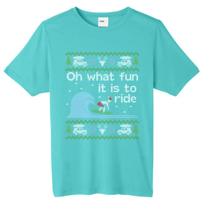 Ugly Christmas Surfer Surfing Surf Funny Gift ChromaSoft Performance T-Shirt