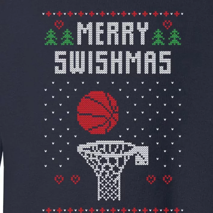 Ugly Christmas Sweater Basketball Funny For Sport Lover Toddler Sweatshirt