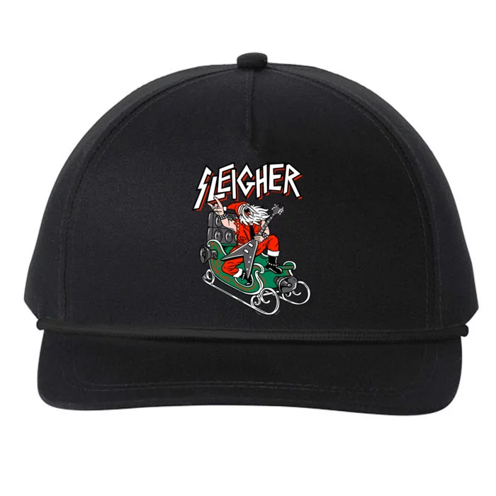 Ugly Christmas Sweater Sleigher Heavy Metal Santa Xmas Snapback Five-Panel Rope Hat